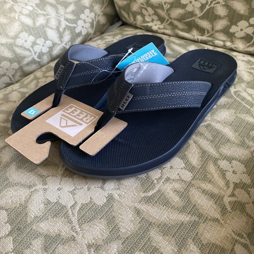 REEF Men's Sz 13 ELEMENT/BOTTLE OPENER RF0A39UKBLA BLACK Sandal Flip Flop